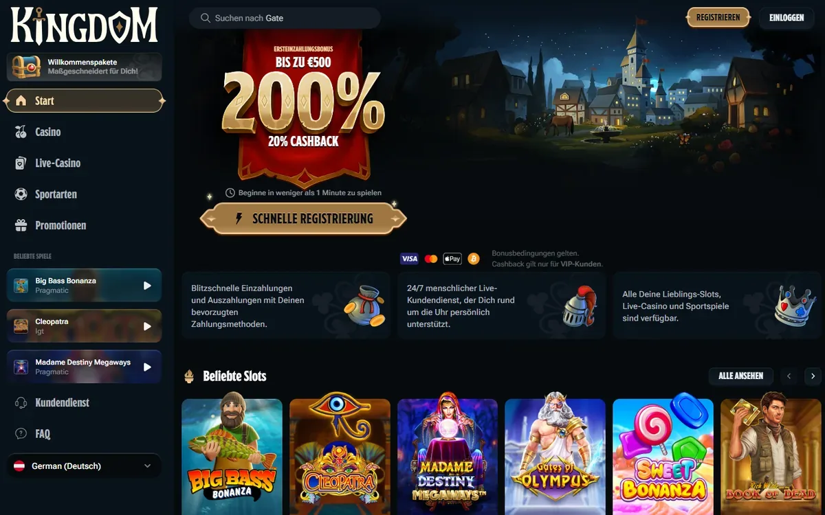Kingdom Casino Homepage